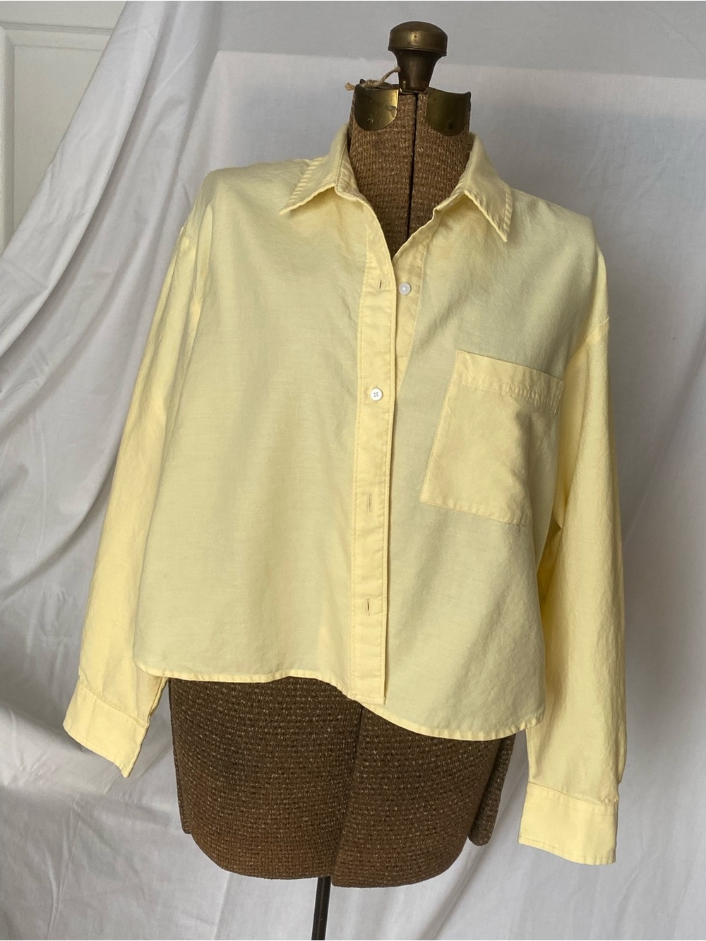 Old Navy Yellow Cropped  Button up Shirt